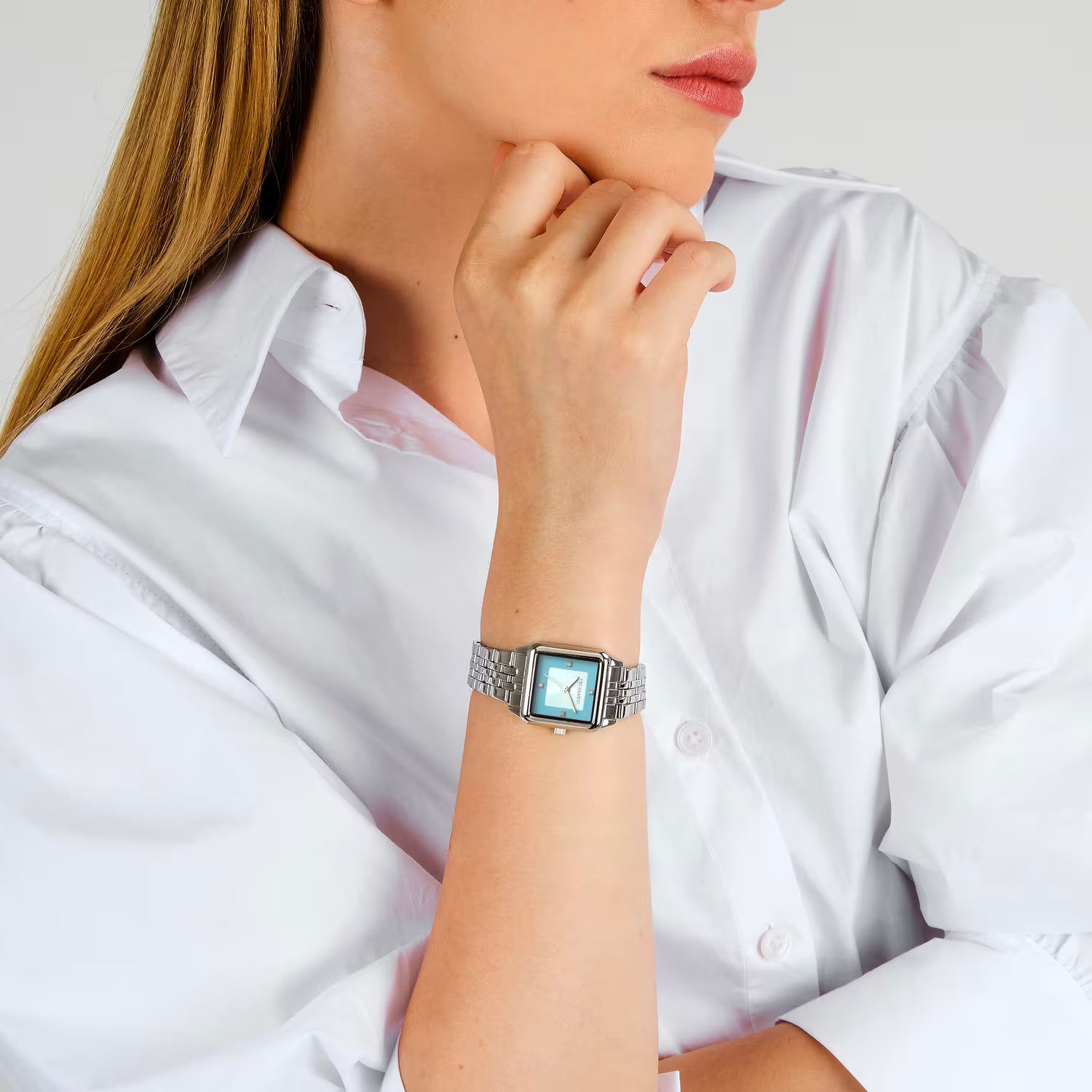 Orologio Donna Trussardi T-Forma Acciaio Silver con Quadrante Azzurro