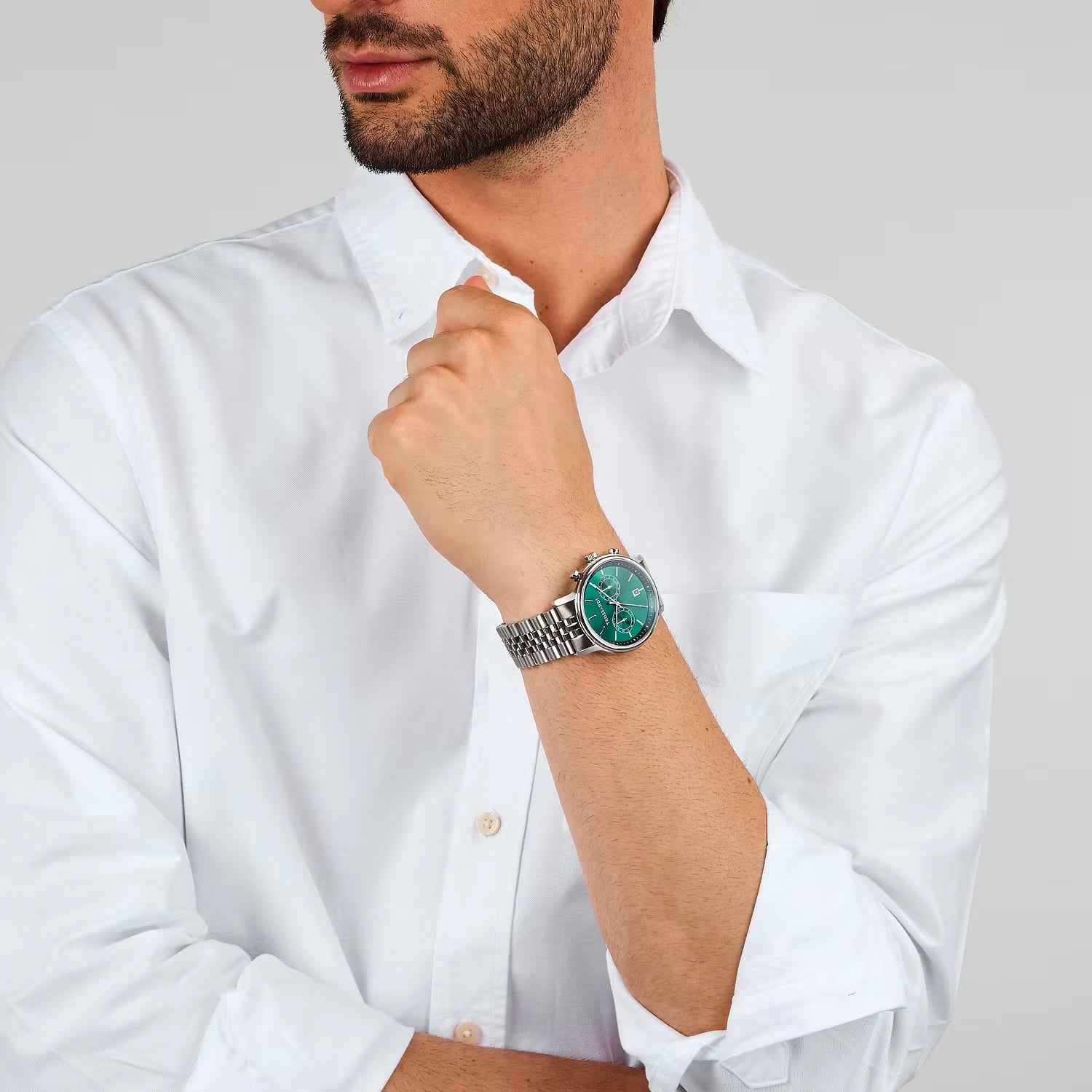 Orologio Uomo Trussardi T-Inedito 42 mm Cronografo Acciaio con Quadrante Verde