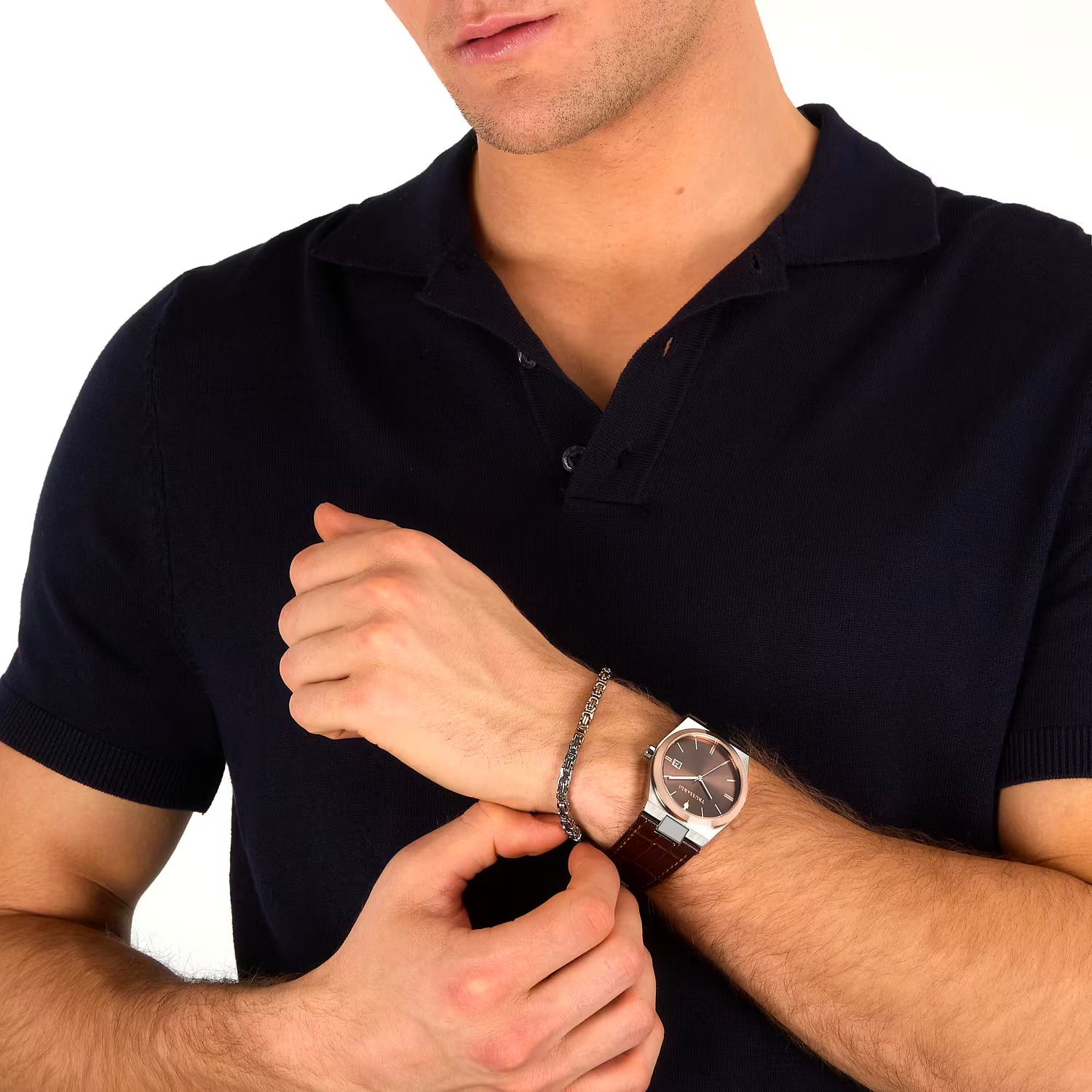 Orologio Uomo Trussardi T-Milano 40 mm con Cinturino in Pelle Marrone