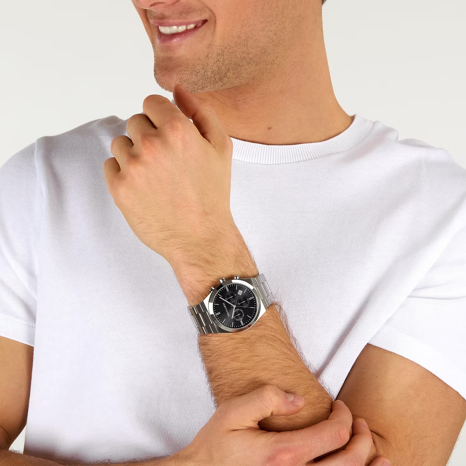 Orologio Uomo Trussardi T-Milano Cronografo 42 mm Acciaio con Quadrante Nero