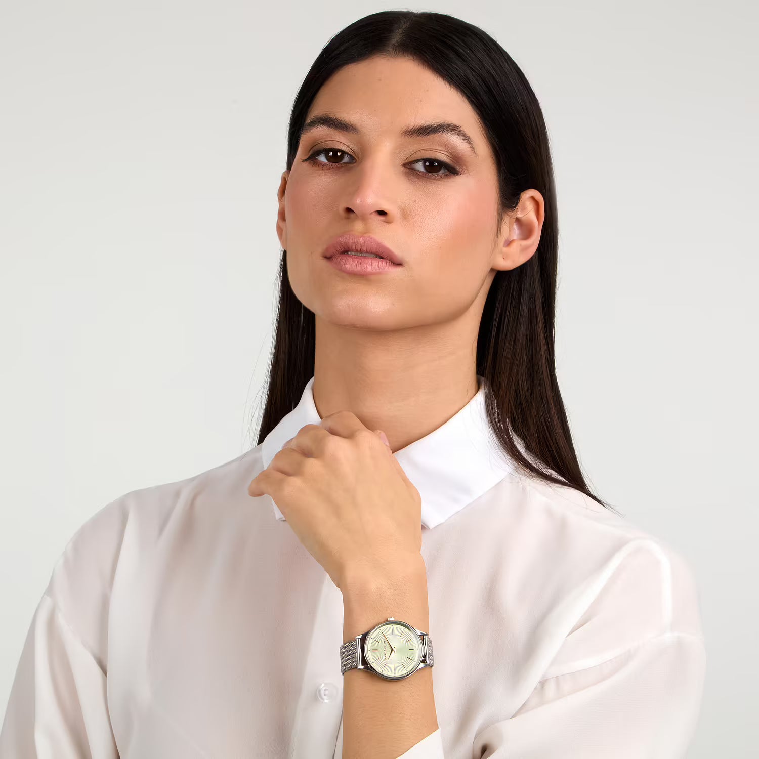 Orologio Donna Trussardi T-Star 34 mm Acciaio Silver con Quadrante Verde
