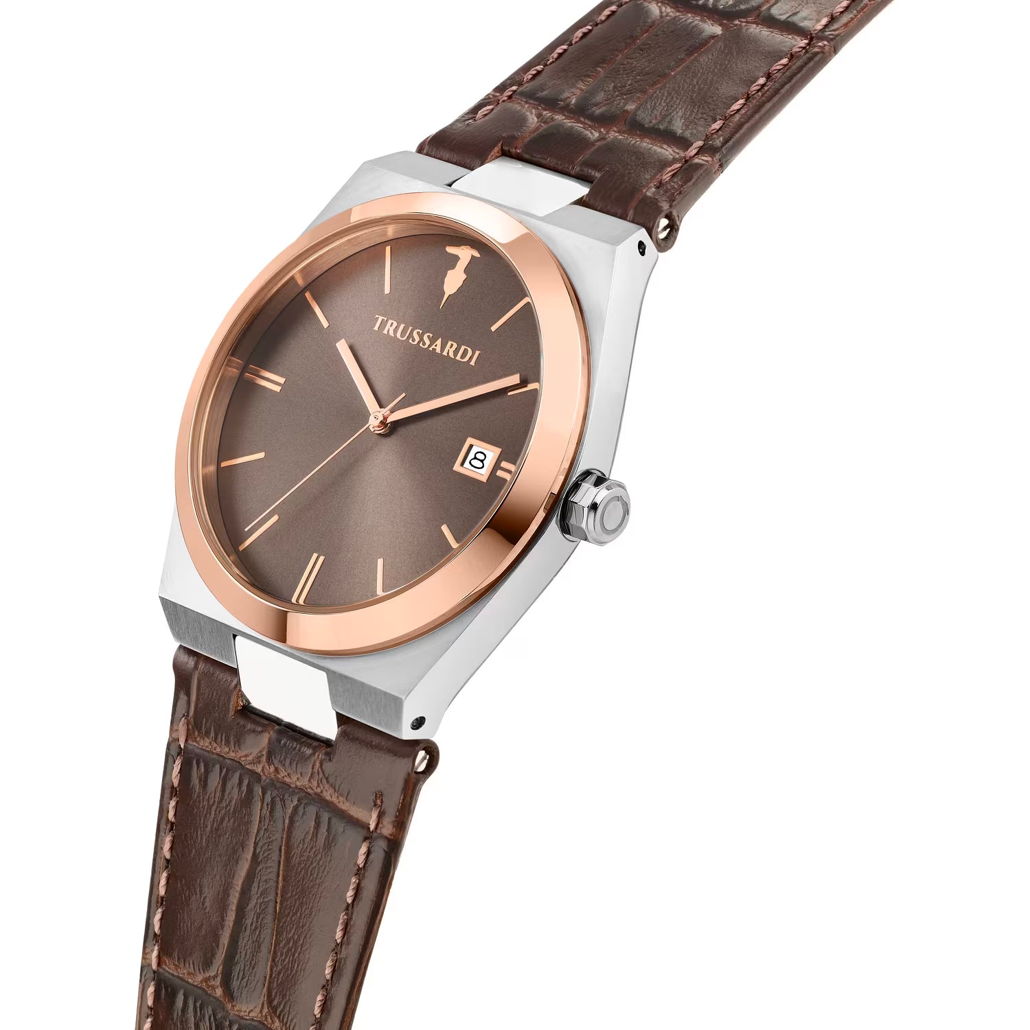Orologio Uomo Trussardi T-Milano 40 mm con Cinturino in Pelle Marrone