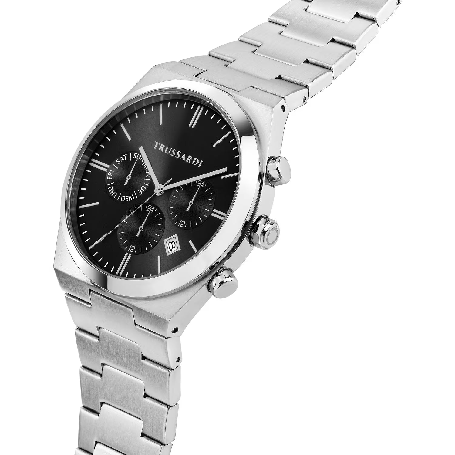 Orologio Uomo Trussardi T-Milano Cronografo 42 mm Acciaio con Quadrante Nero