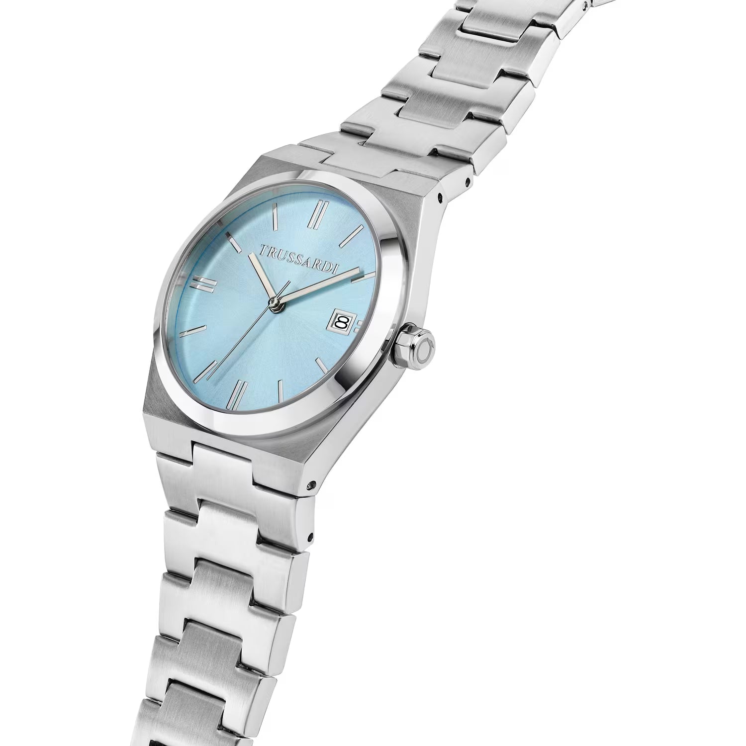 Orologio Donna Trussardi T-Milano 34 mm Acciaio Silver con Quadrante Azzurro