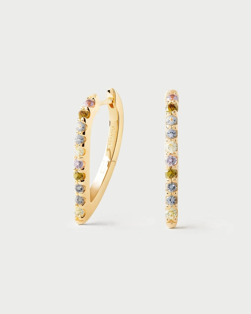 PDPAOLA Orecchini Gloss Multicolor in Argento 925 Placcato Oro 18K