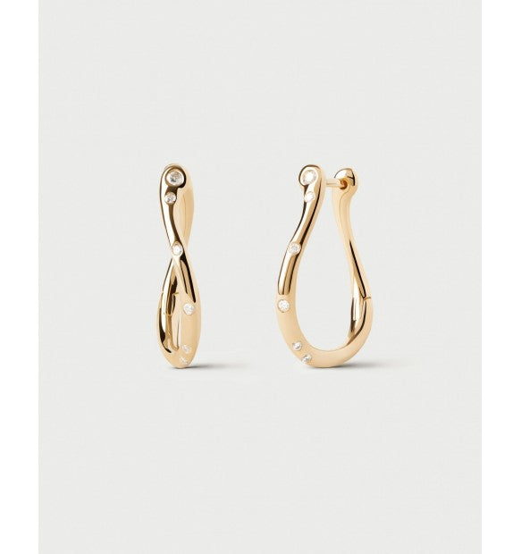 PDPAOLA Orecchini Air Mini in Argento 925 Placcato Oro 18K