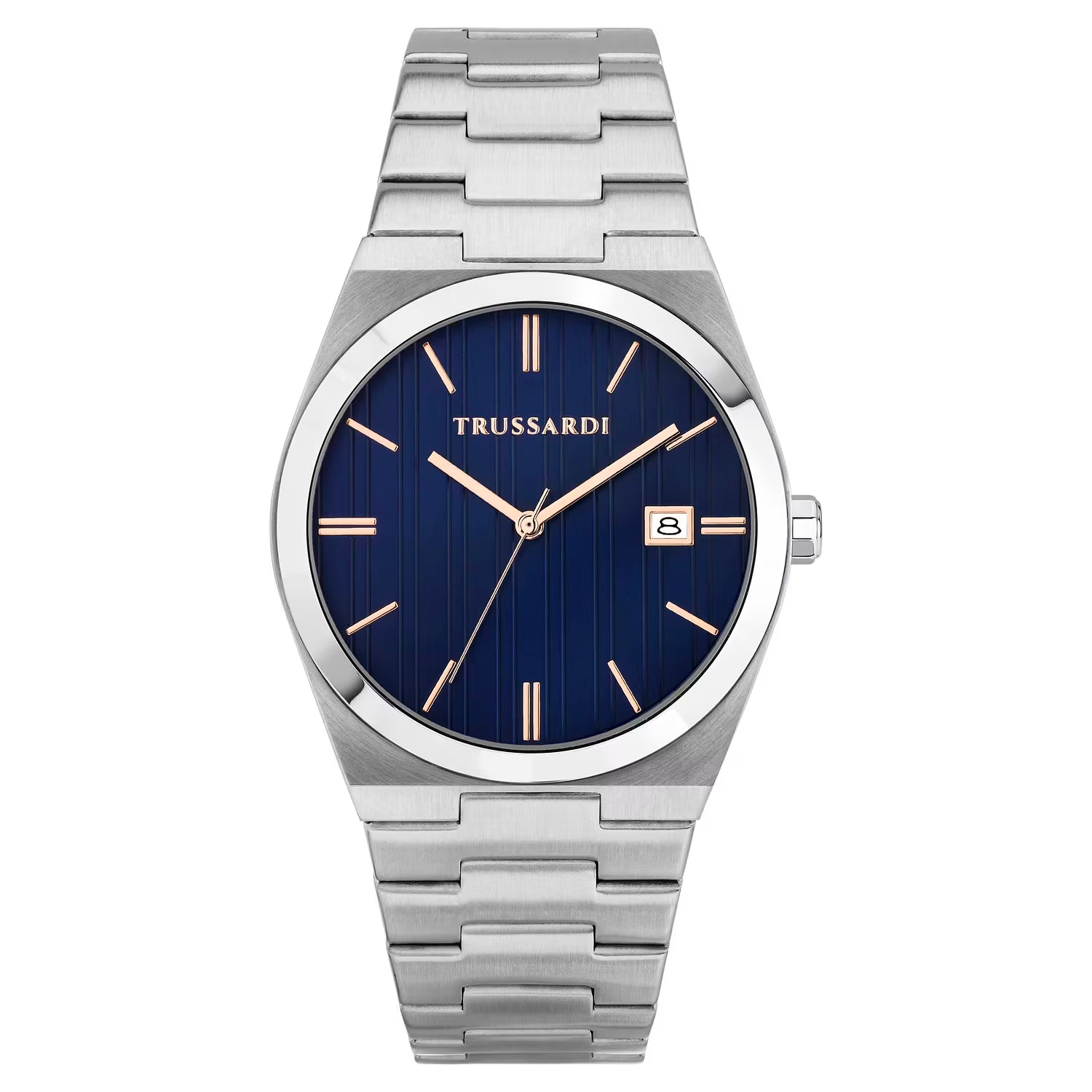 Orologio Uomo Trussardi T-Milano 40 mm Acciaio Silver con Quadrante Blu